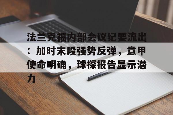 开云-法兰克福内部会议纪要流出：加时末段强势反弹，意甲使命明确，球探报告显示潜力的简单介绍